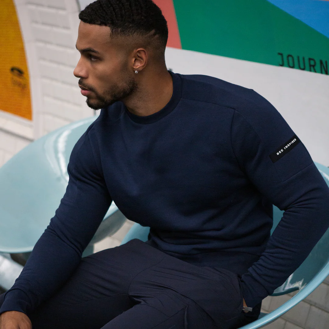 Hartley Crew Sweater - Dark Navy - Image 5