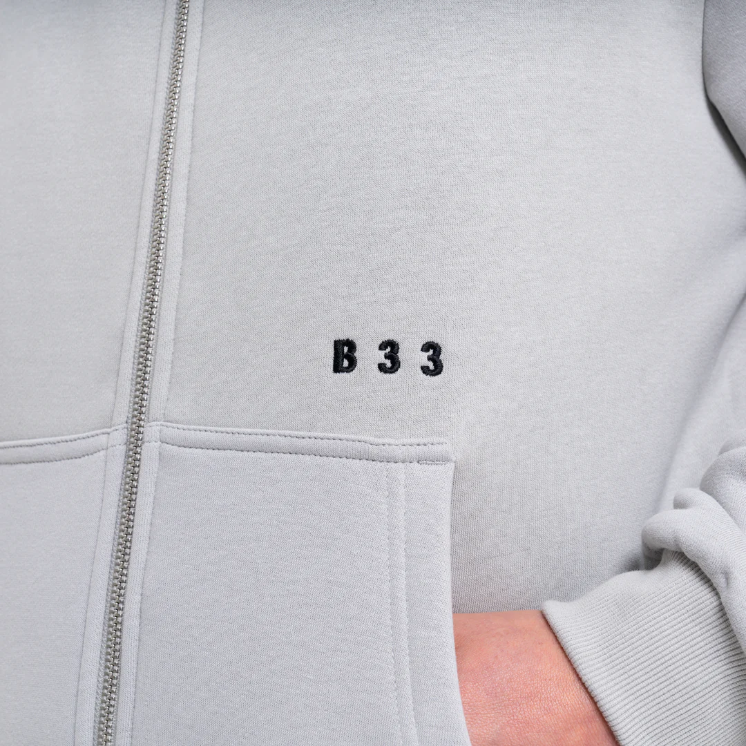 Initial Zip Hoodie - Light Grey - Image 3